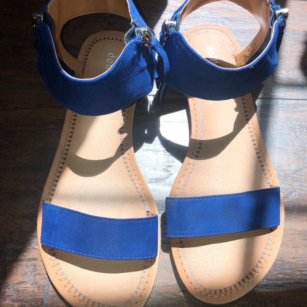 Blue Suede Sandals